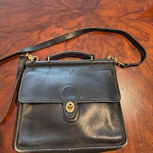 Vintage Coach Satchel black leather